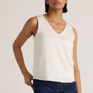 Quince Washable Stretch Silk Tank S Ivory